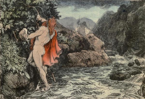 Greip, daughter of Geirrod, standing in a stone hall