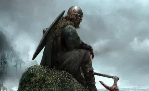 Gymir, a powerful giant chieftain in his hall