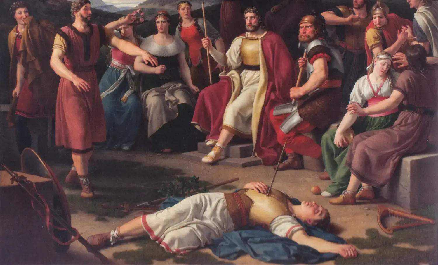 The death of Baldr, slain by a dart of mistletoe