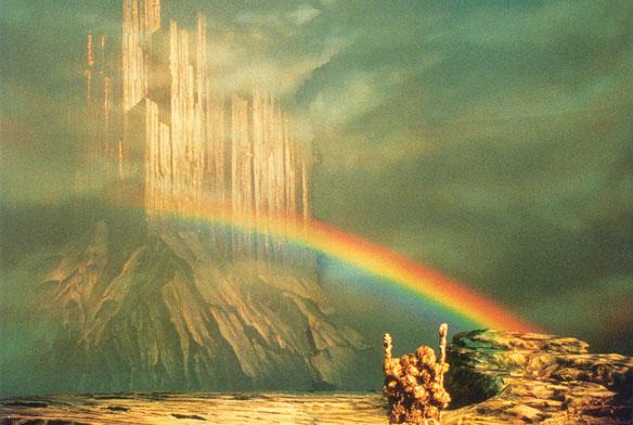A master builder raising the great wall of Asgard with his stallion Svaðilfari