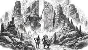 Thor traveling toward Útgarðr in Jötunheim