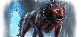 Garmr, the hound that guards the gates of Hel
